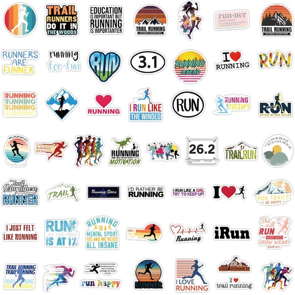 Colorful Running Sticker Set - Picture 3 of 4